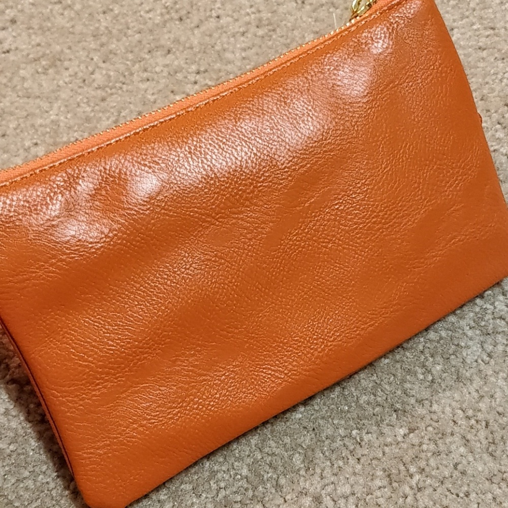 * Unbranded Boutique Orange Wristlet Clutch